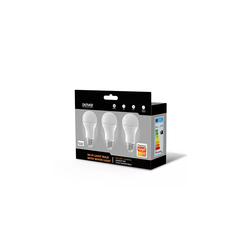 Denver - Shl340 – Blanc – Ampoule Wi-fi E27 – 9w – Dimmable – Alexa/google – Pack De 3 - Image 5