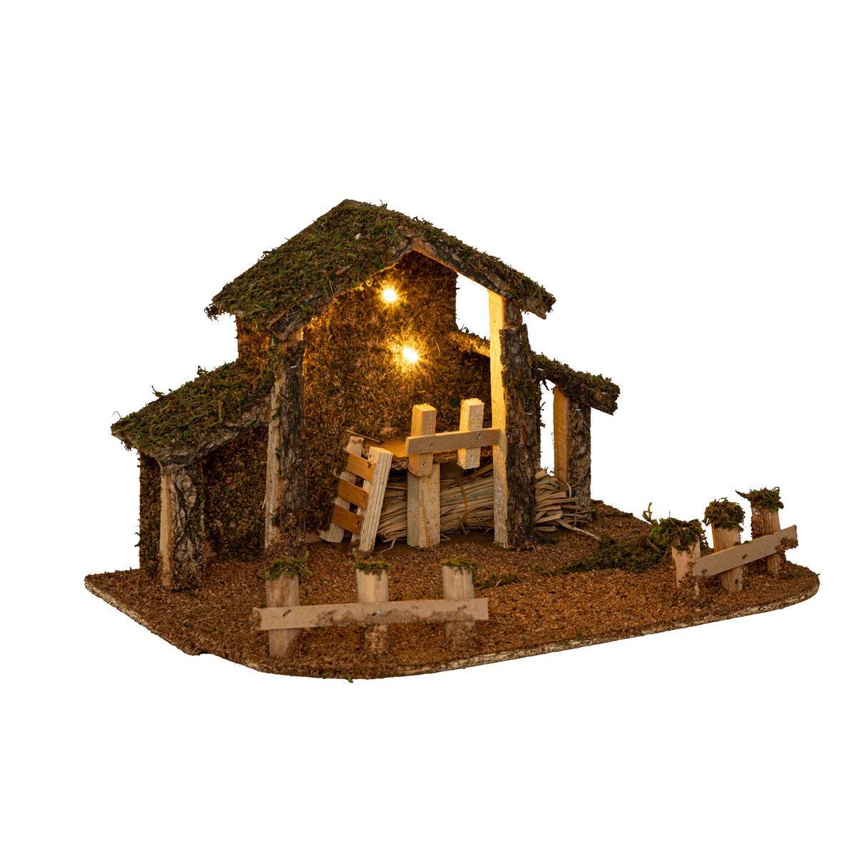 Fééric Lights & Christmas - Crèche à garnir 5 Led H.22,5cm - Atmosphera Créateur d'intérieur - Image 2