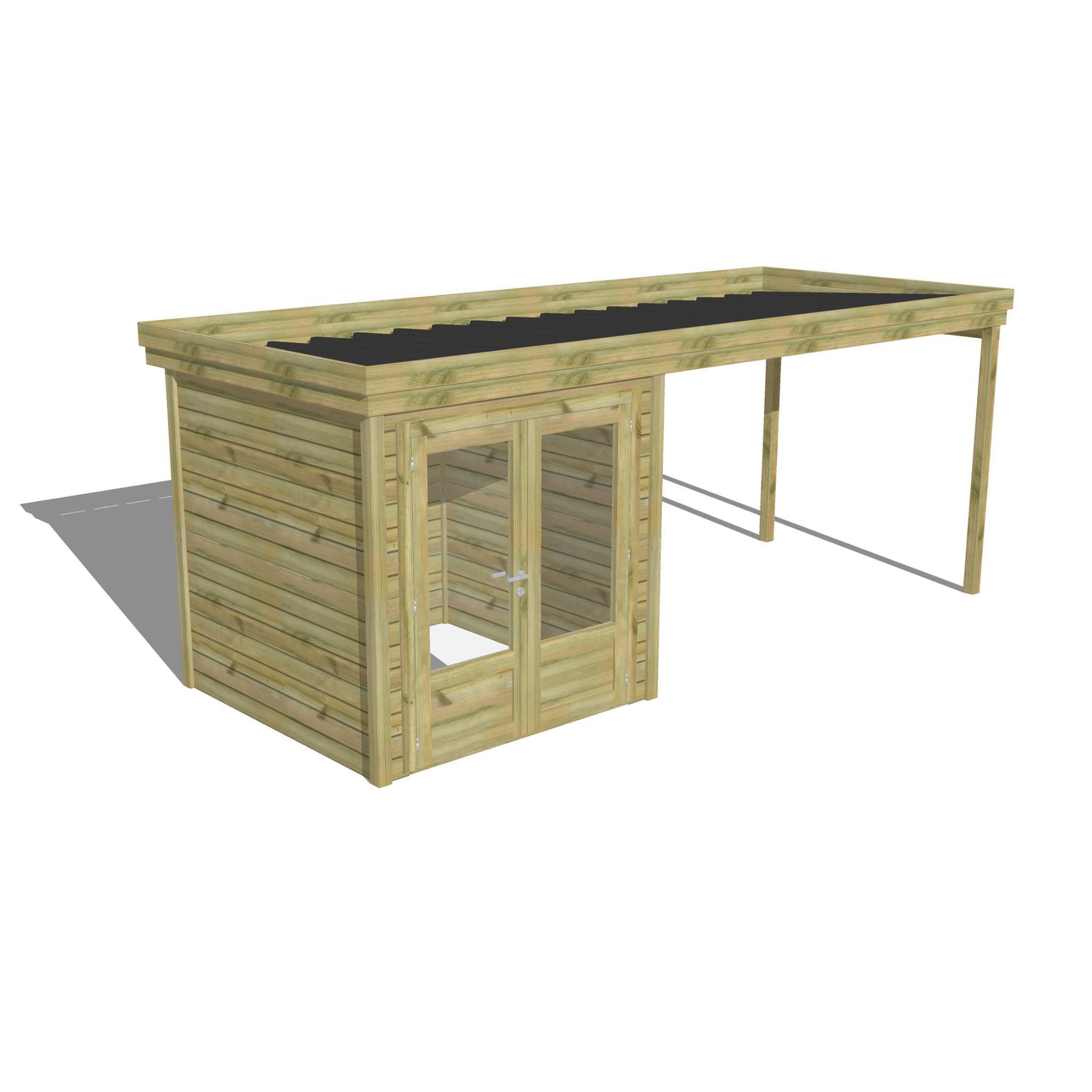 Abri Français - ABRI DE JARDIN bois  autoclave 27mm - 5,64x2,14m / 12m2 - Bac acier - Abri Français - Image 1