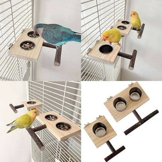 Perchoir Mangeoire Bois Pour Oiseaux - Image 2