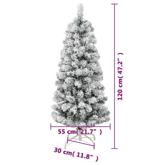 Sapin de Noël Artificiel Floqué Neige PVC 120 cm pour Fêtes – ComfortXL Outdoor Living - Image 9