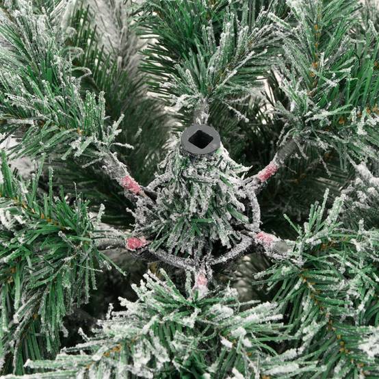 Sapin de Noël Artificiel Floqué Neige PVC 120 cm pour Fêtes – ComfortXL Outdoor Living - Image 7