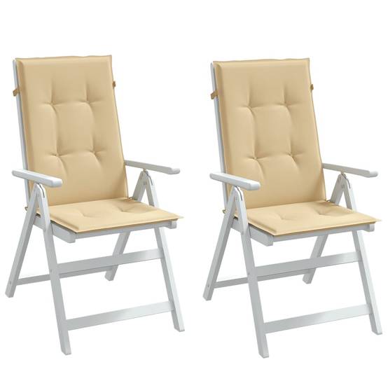 ComfortXL - Lot de 2 Coussins Dossier Haut Tissu Polyester Anti-glisse pour Chaise de Jardin Beige Mélangé 120x50cm – ComfortXL Outdoor Living - Image 1
