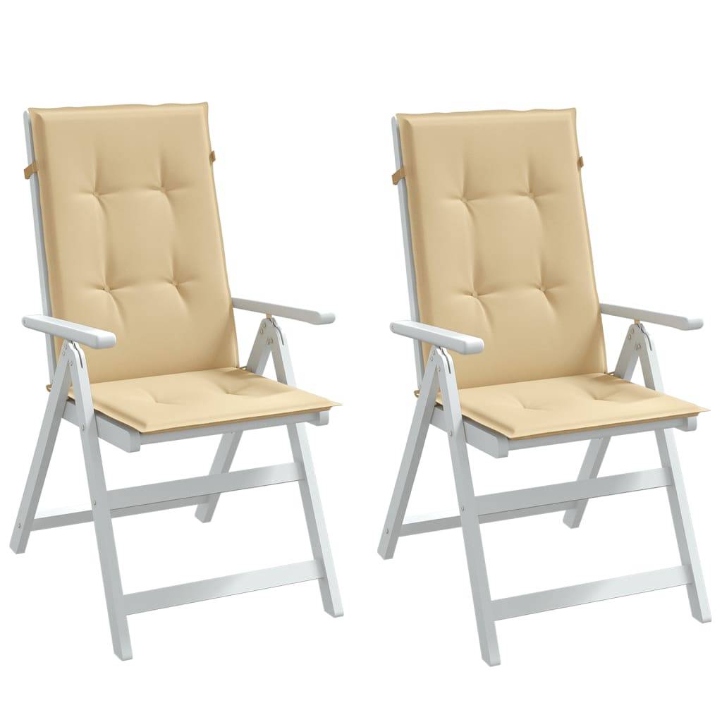 ComfortXL - Lot de 2 Coussins Dossier Haut Tissu Polyester Anti-glisse pour Chaise de Jardin Beige Mélangé 120x50cm – ComfortXL Outdoor Living