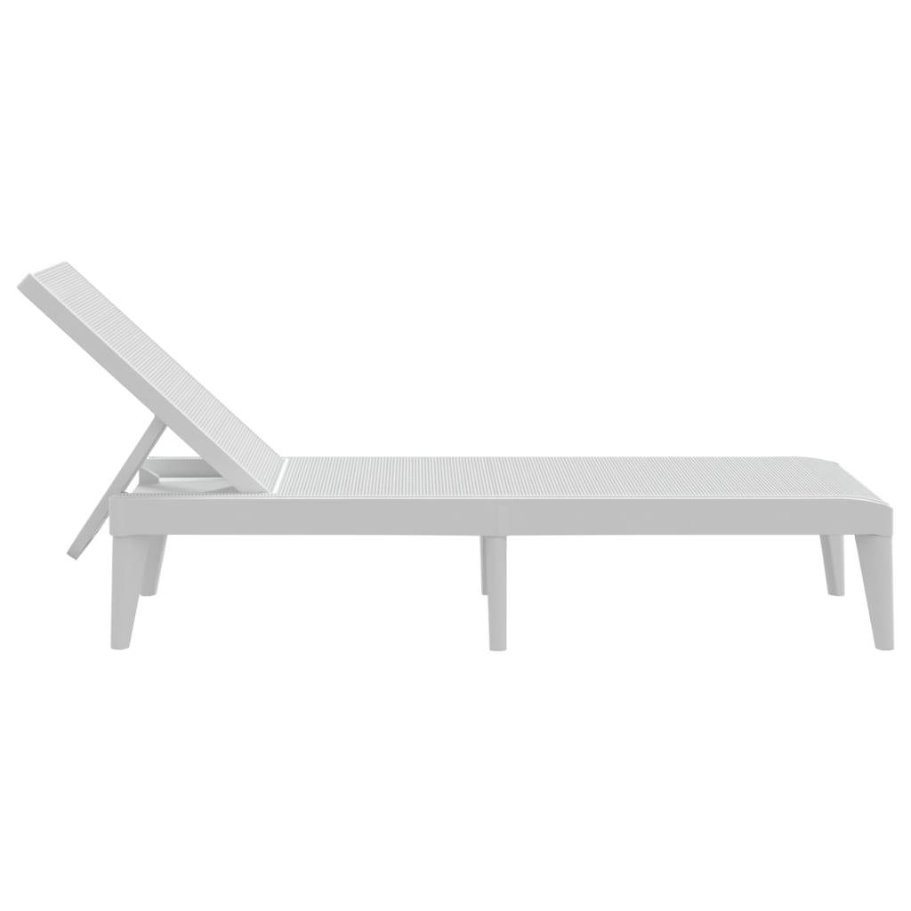 Maison Chic - Bain de soleil - Transat - Chaise longue blanc 186x60x29 cm PP - MEUBLE PRO-JU6255 - Image 5