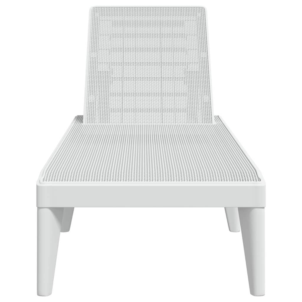 Maison Chic - Bain de soleil - Transat - Chaise longue blanc 186x60x29 cm PP - MEUBLE PRO-JU6255 - Image 4