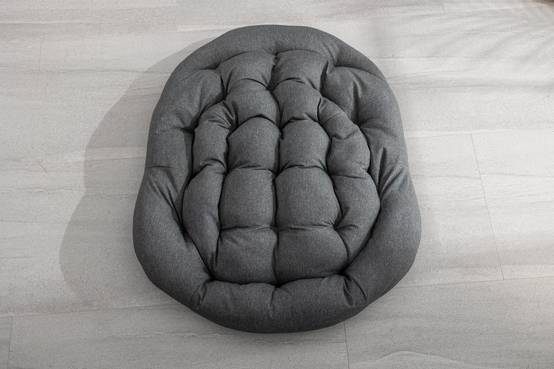 Fauteuil à bascule Oeuf en rotin tressé pour jardin terrasse avec coussin épais surdimensionné Gris - ComfortXL Outdoor Living - Image 9