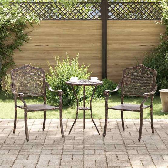 Chaise de jardin aluminium bronze 55 x 55 x 92,5 cm - PANGIVO - Image 1