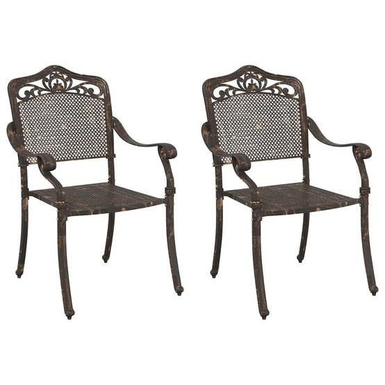 Chaise de jardin aluminium bronze 55 x 55 x 92,5 cm - PANGIVO - Image 2