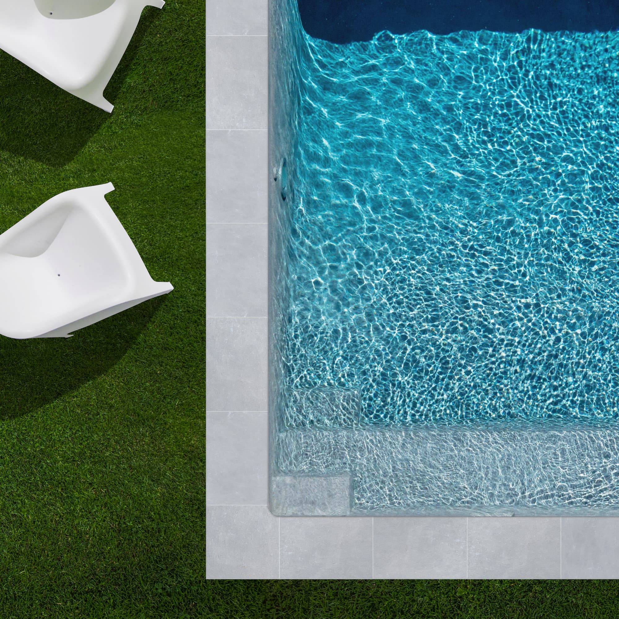RO'MA Nature - KIT COMPLET - Margelles pour piscine 4x4m en Pierre Atlas Gris (avec colle, joint, hydrofuge ...)  - RO'MA NATURE - Image 1