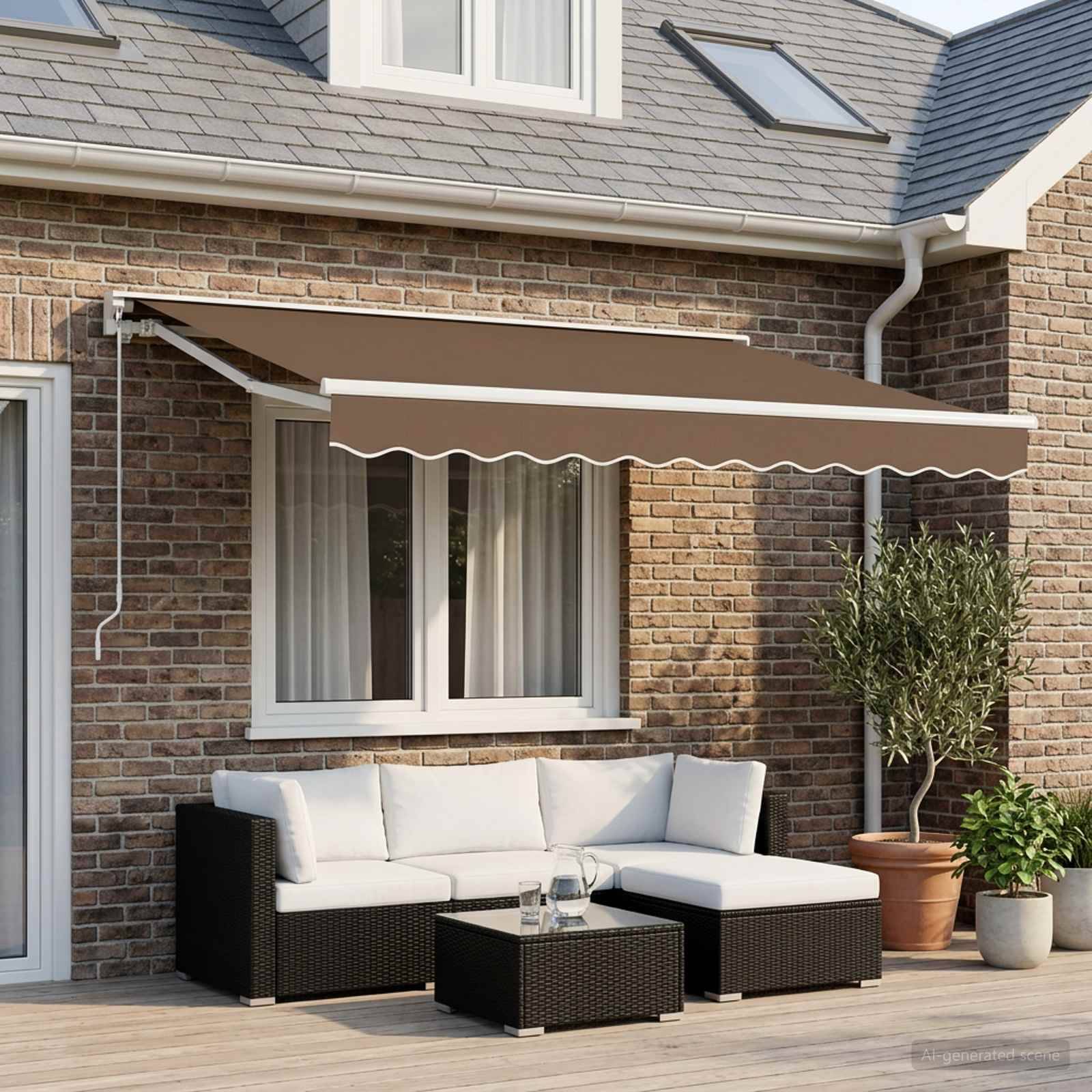 Prolenta Premium - Store banne polyester beige  280 x 245 x 20 cm  - Prolenta premium p334.2