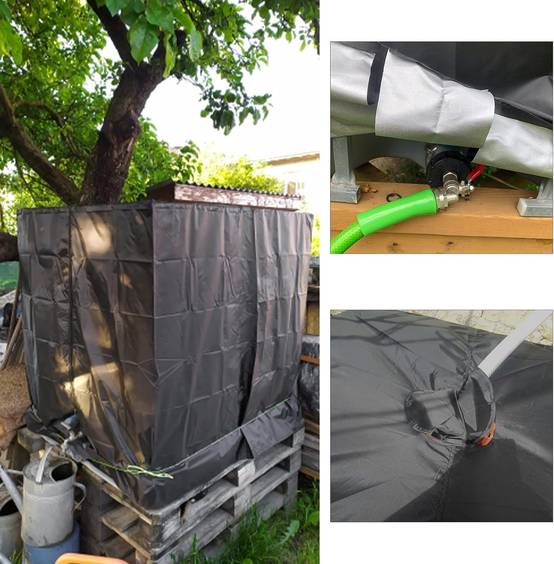 IntiMeg - Raccord et autre accessoire pour cuve de récupération d'eau(le noir) Bâche de réservoir d'eau, Bâche Couverture Réservoir IBC pour Cuve 1000L IntiMeg - Image 4