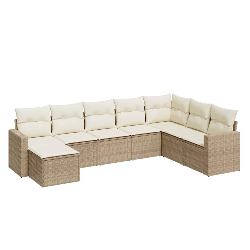 Salon de jardin bas modulable 8 places résine tressée pour détente en extérieur Beige – ComfortXL Outdoor Living - Image 2