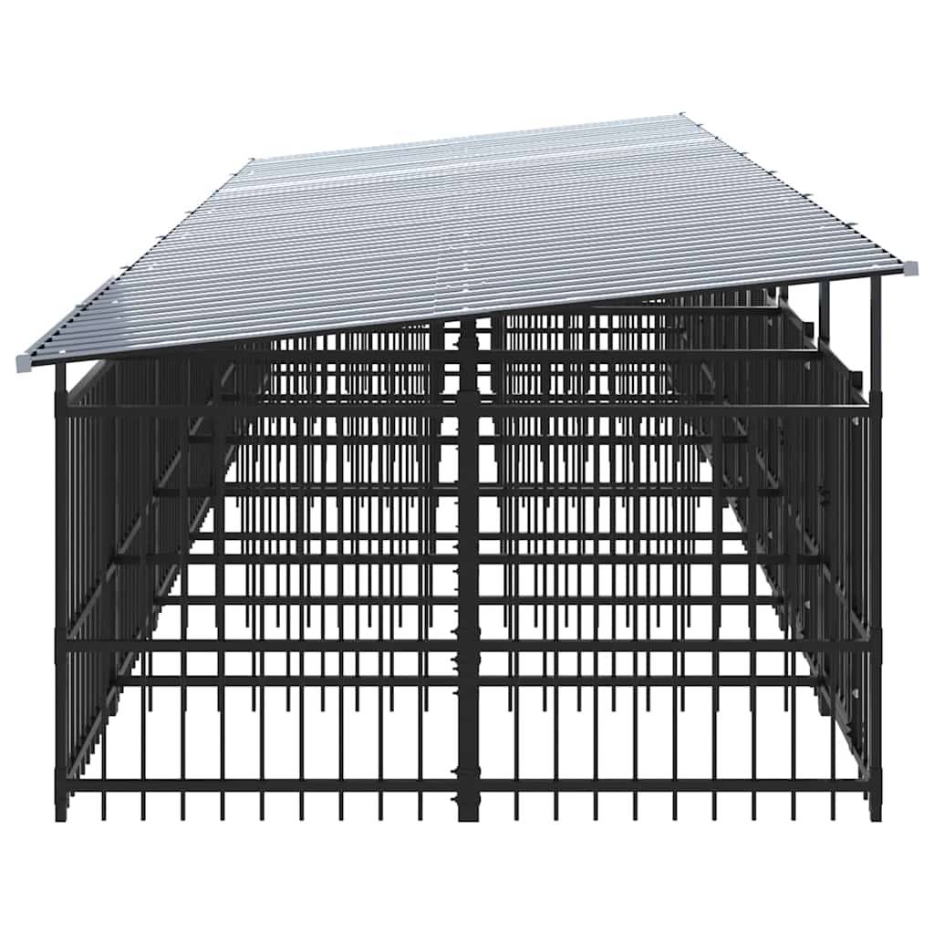 Vidaxl - Chenil d'extérieur avec toit pour chiens Acier 13,14 m² vidaXL 3124594 - Image 5