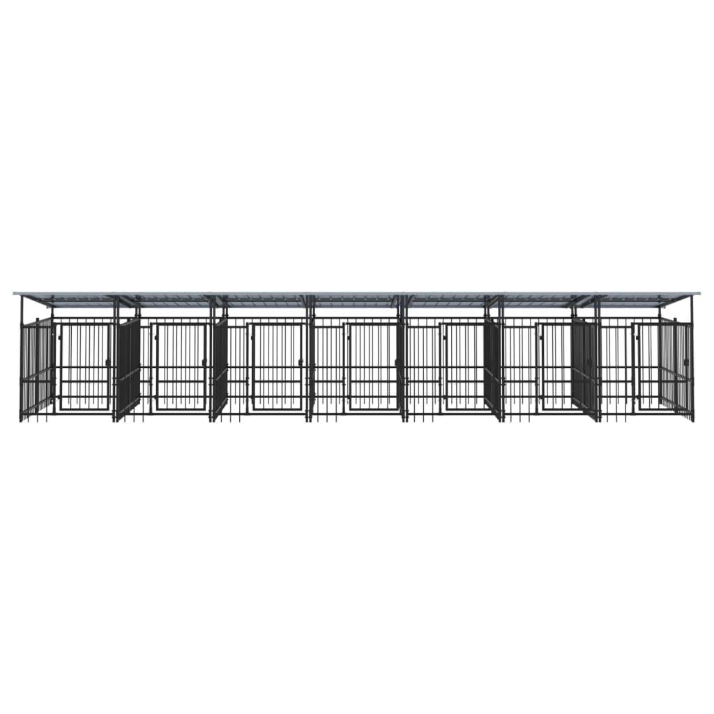 Vidaxl - Chenil d'extérieur avec toit pour chiens Acier 13,14 m² vidaXL 3124594 - Image 9
