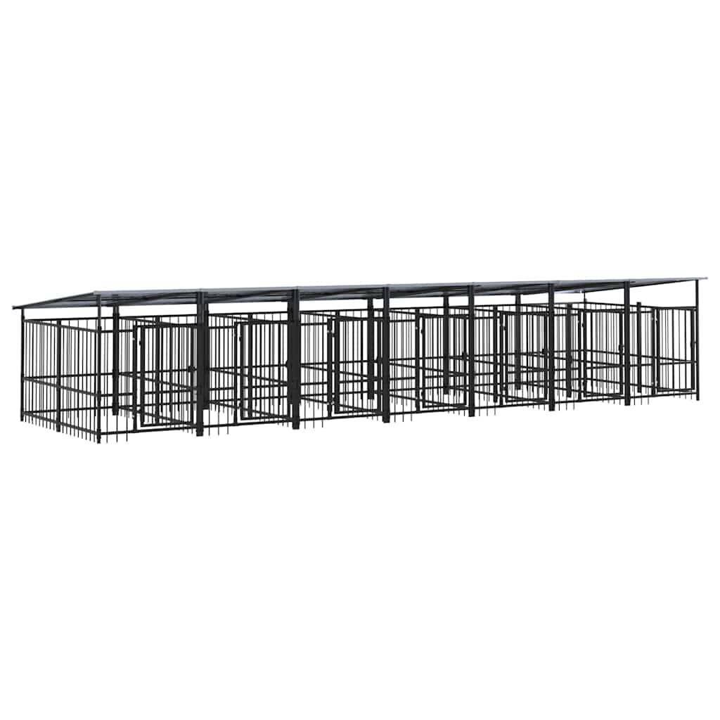 Vidaxl - Chenil d'extérieur avec toit pour chiens Acier 13,14 m² vidaXL 3124594 - Image 2