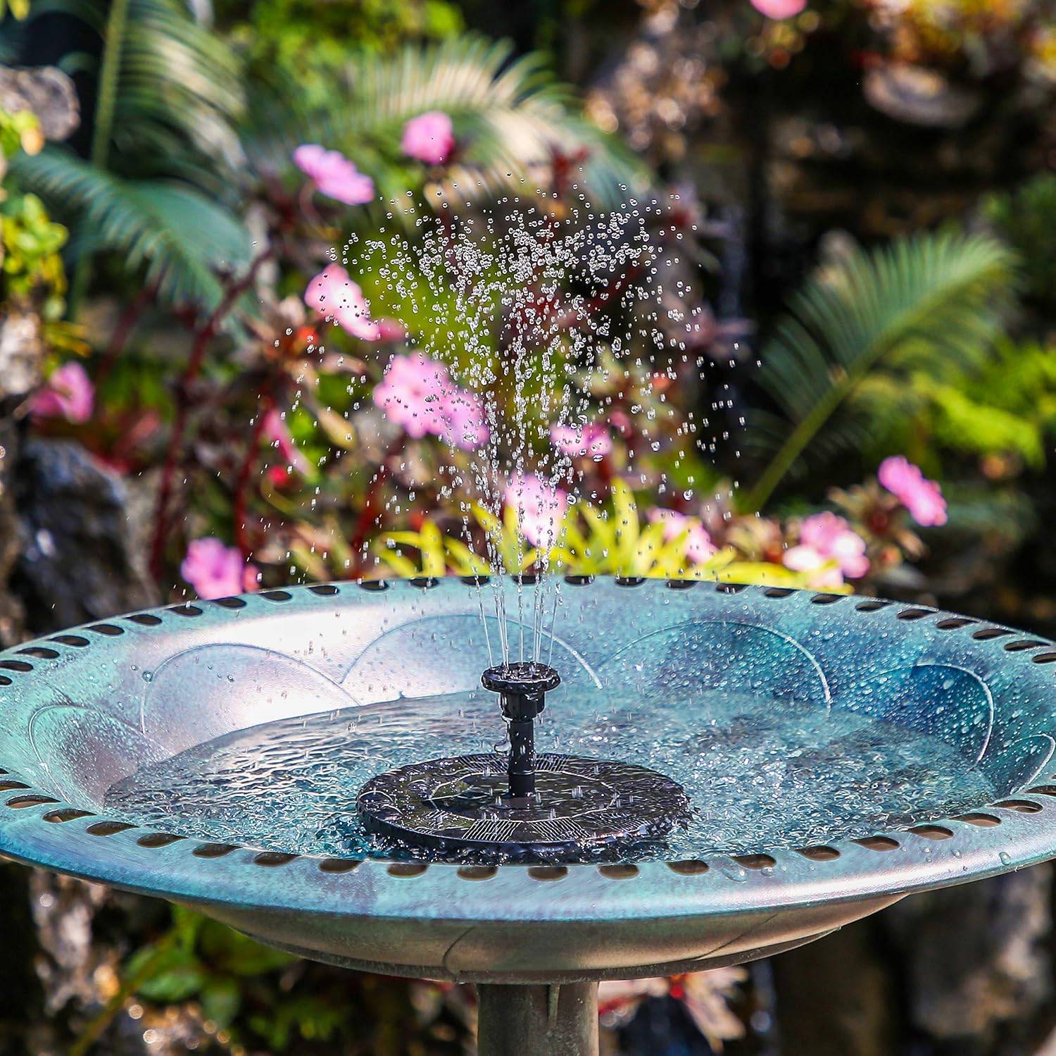 IntiMeg - Fontaine solaire d'extérieur ronde avec 6 Buses Diamètre 16cm - IntiMeg - Image 2