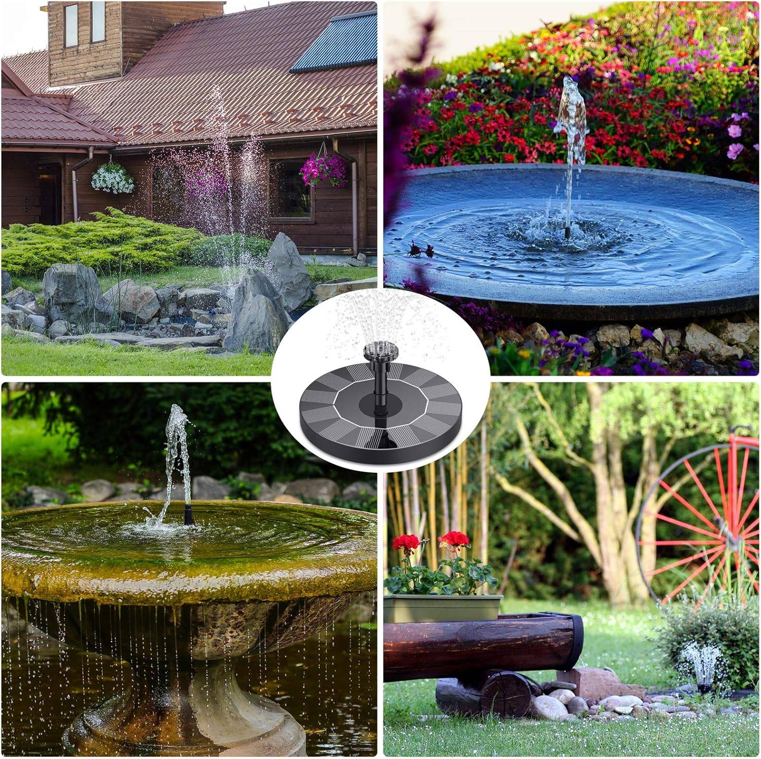 IntiMeg - Fontaine solaire d'extérieur ronde avec 6 Buses Diamètre 16cm - IntiMeg - Image 5