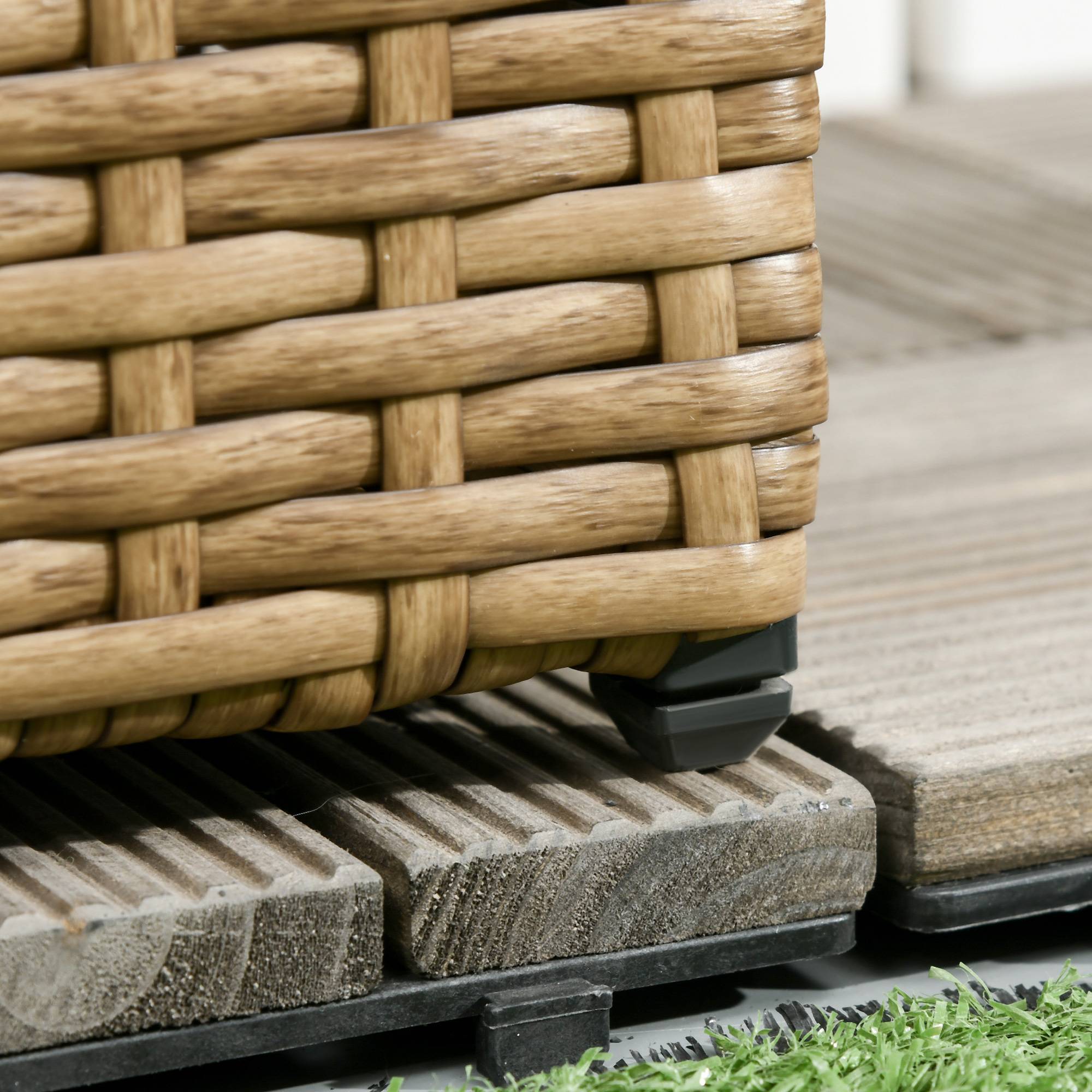 Support pour plantes avec treillis bac rectangulaire inférieur en résine tressée et acier dim. 103L x 29l x 103H cm - Image 9