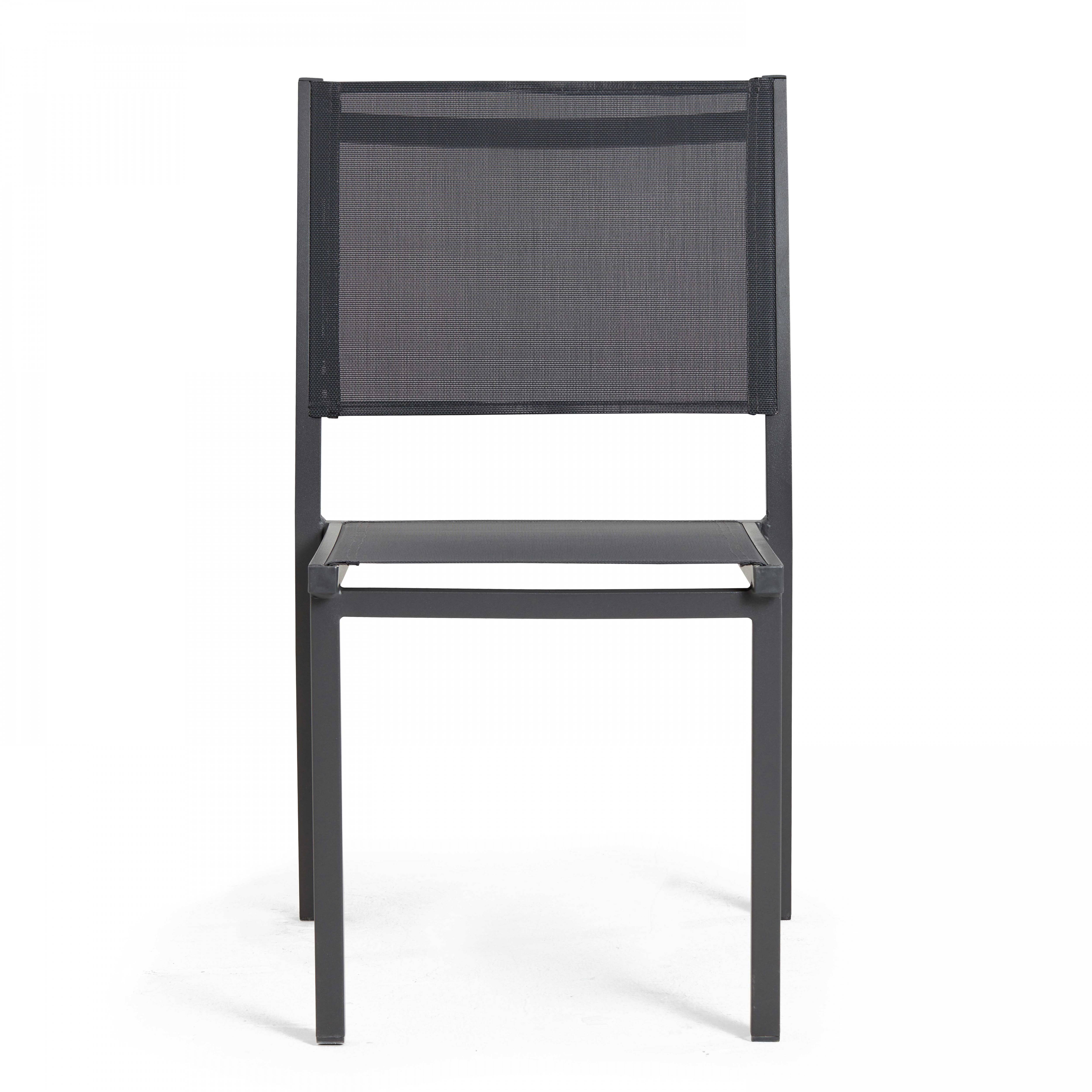 Oviala - Chaise de jardin aluminium et textilène gris Nice - Oviala - Image 5