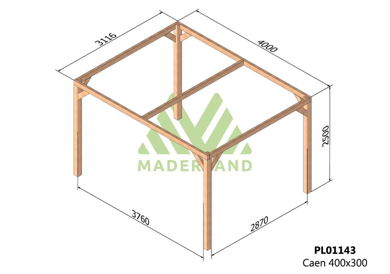 Pergola bois CAEN • 400x300 cm • très résistant • lamellé-collé - Gamm vert