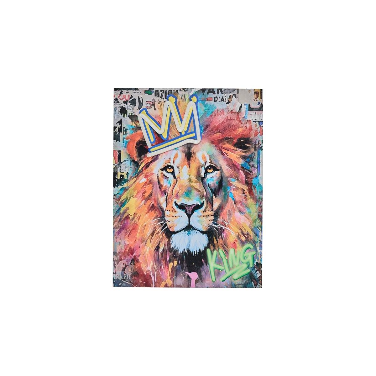 The Home Deco Factory - Tableau LED "Lion" 30x40cm Multicolore - Image 2