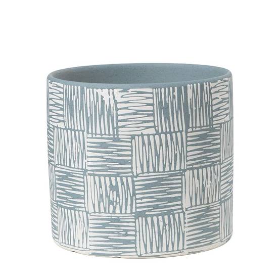 Pot de fleurs en céramique bleu IntiMeg - Image 1