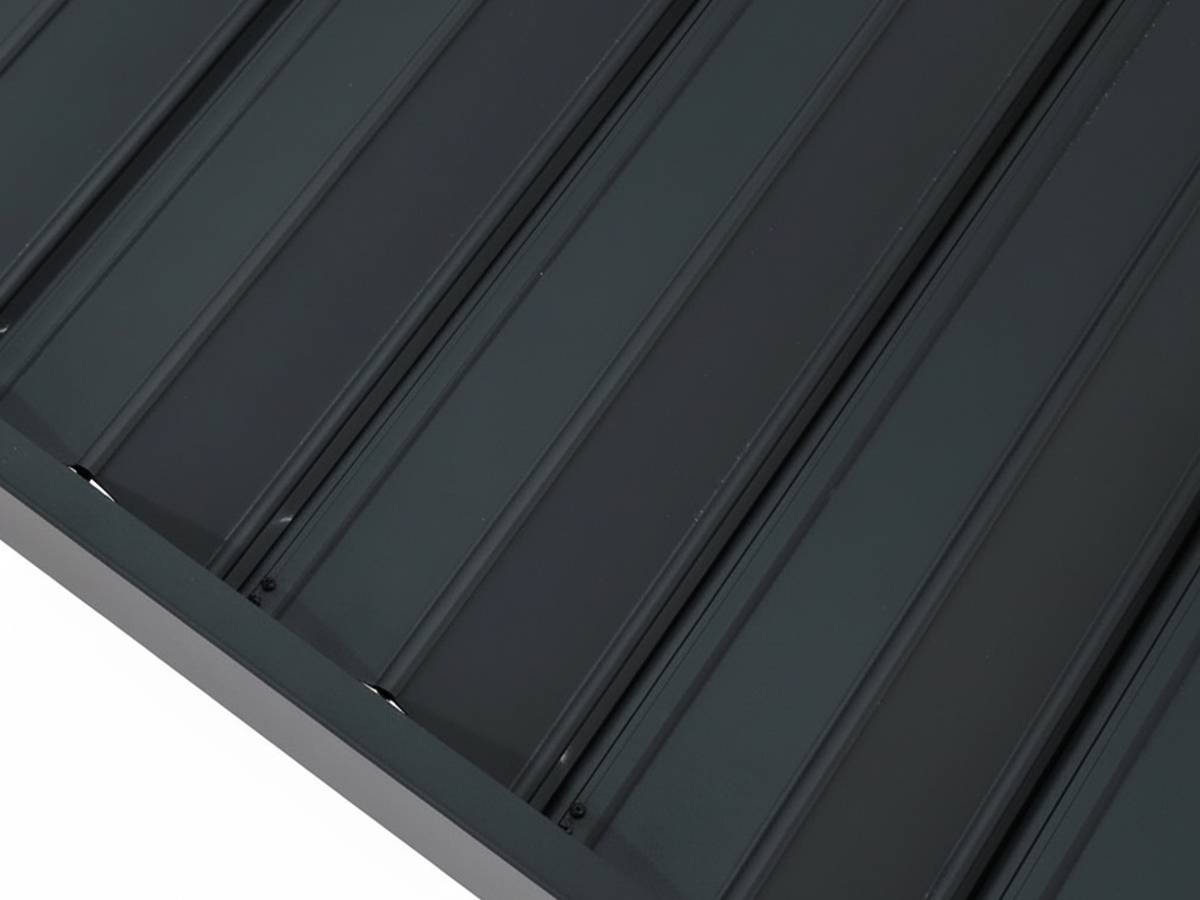 Hesperide - Kit pergola bioclimatique toit rétractable Evora Graphite 4 x 3 m Hespéride + Store 4 m - Image 8