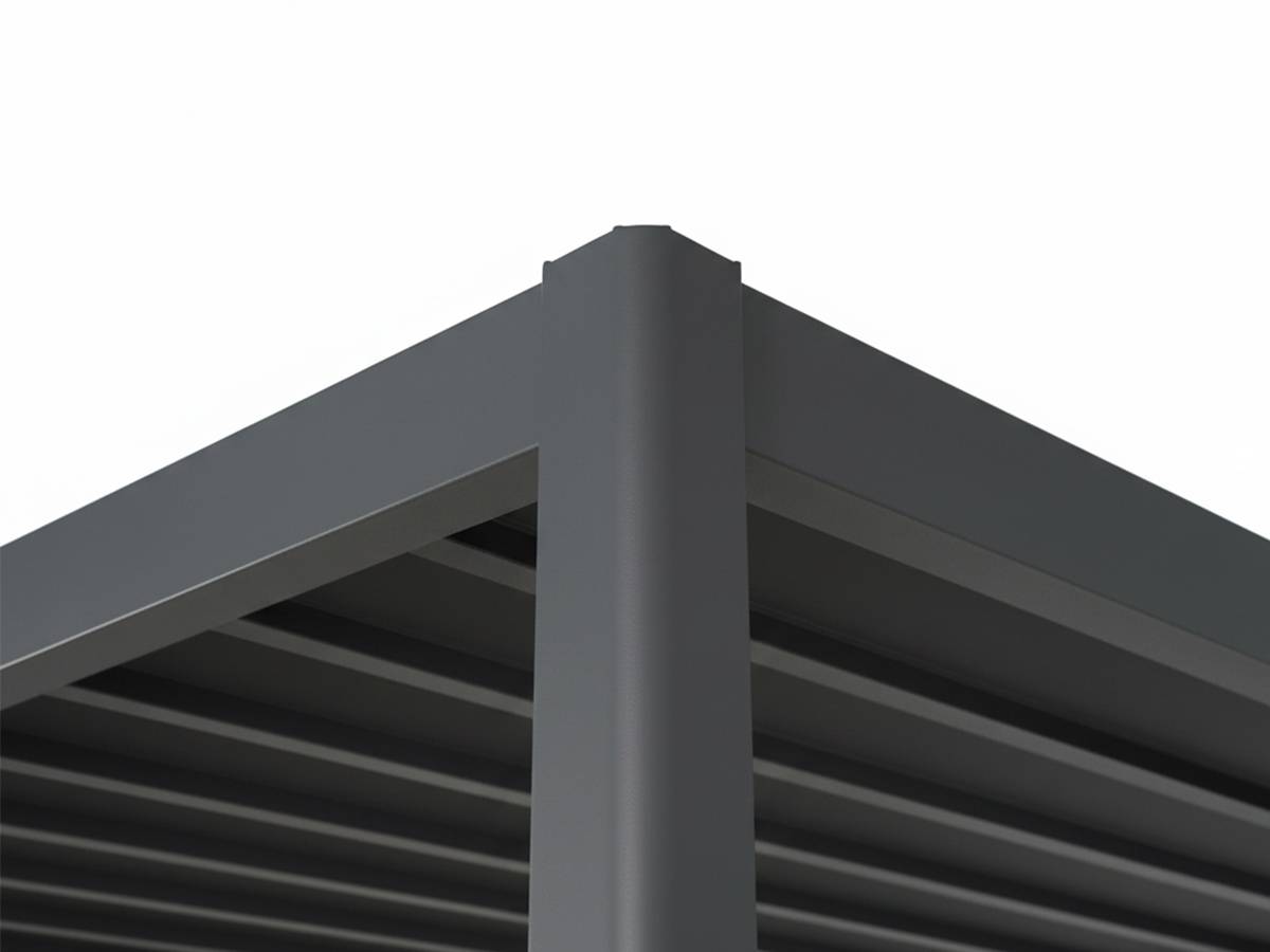 Hesperide - Kit pergola bioclimatique toit rétractable Evora Graphite 4 x 3 m Hespéride + Store 4 m - Image 5