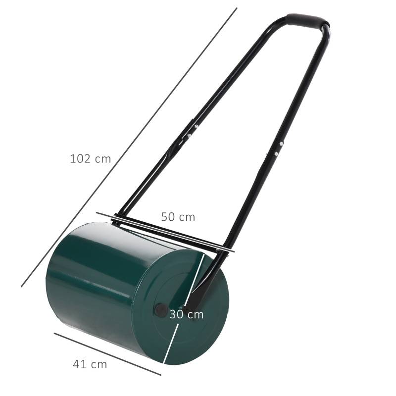 Rouleau à gazon acier pour jardin et pelouse aplanir et tasser 41cm 30L Vert - ComfortXL Outdoor Living - Image 3