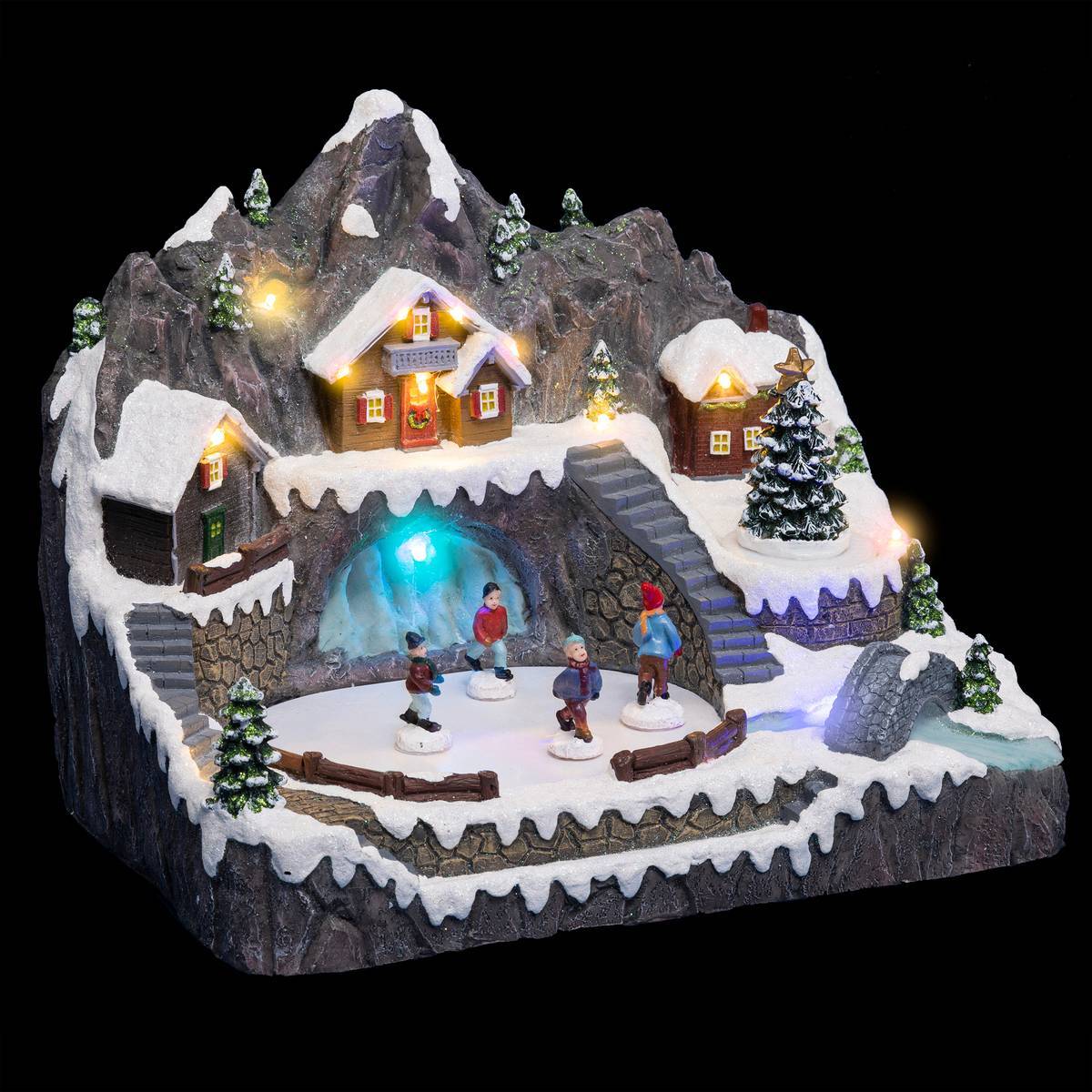 Feeric Christmas - Village lumineux étang gelé musical 13 LED - FEERIC LIGHTS & CHRISTMAS - Image 1