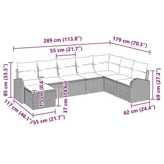 ComfortXL - Salon de jardin 8 places en résine tressée modulable pour balcon et jardin Gris Clair – ComfortXL Outdoor Living - Image 9