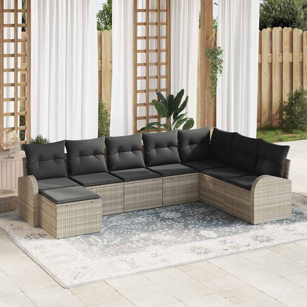 ComfortXL - Salon de jardin 8 places en résine tressée modulable pour balcon et jardin Gris Clair – ComfortXL Outdoor Living - Image 1