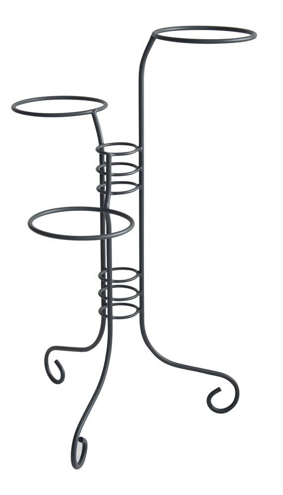 Louis Moulin - Porte plantes anneaux 3 pots anthracite H. 76 pour pot 20 cm - Acier époxy Louis Moulin - Image 1