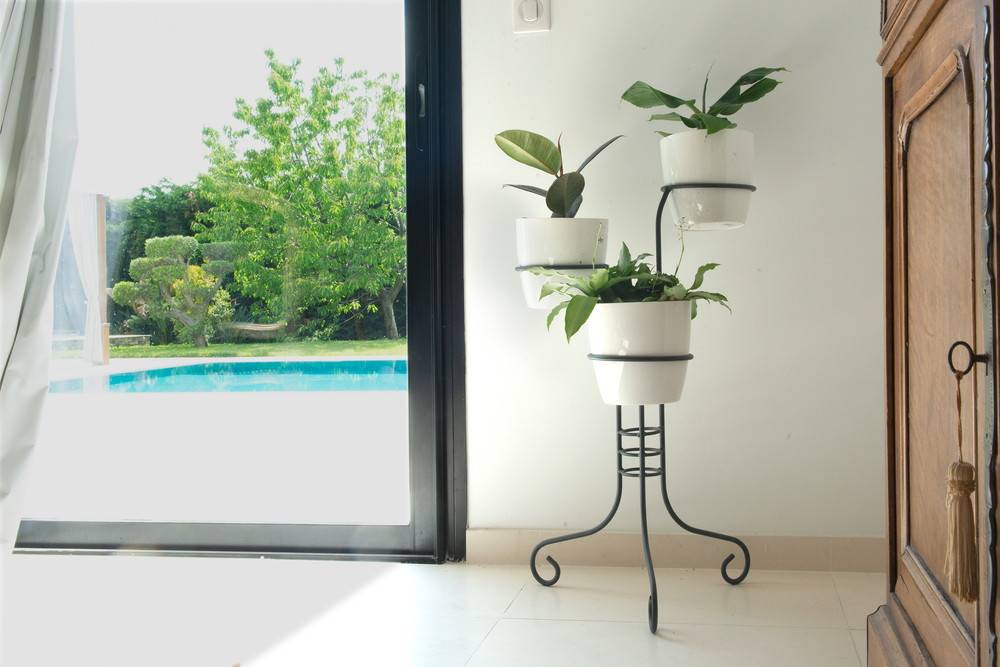 Louis Moulin - Porte plantes anneaux 3 pots anthracite H. 76 pour pot 20 cm - Acier époxy Louis Moulin - Image 3