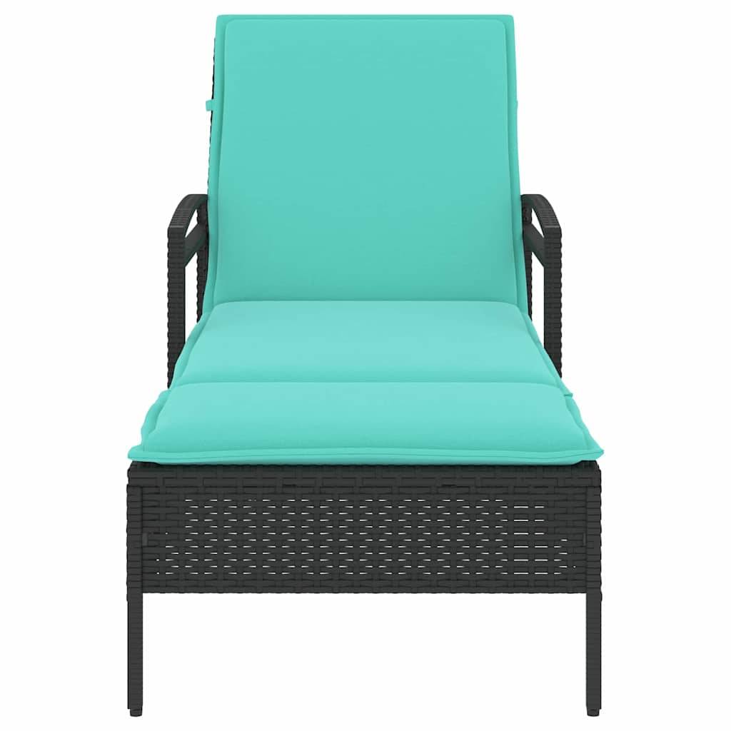 PANGIVO - Transat polyrotin noir avec coussin 63 x 200 x 81 cm - PANGIVO - Image 4