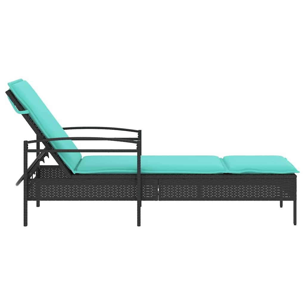 PANGIVO - Transat polyrotin noir avec coussin 63 x 200 x 81 cm - PANGIVO - Image 5