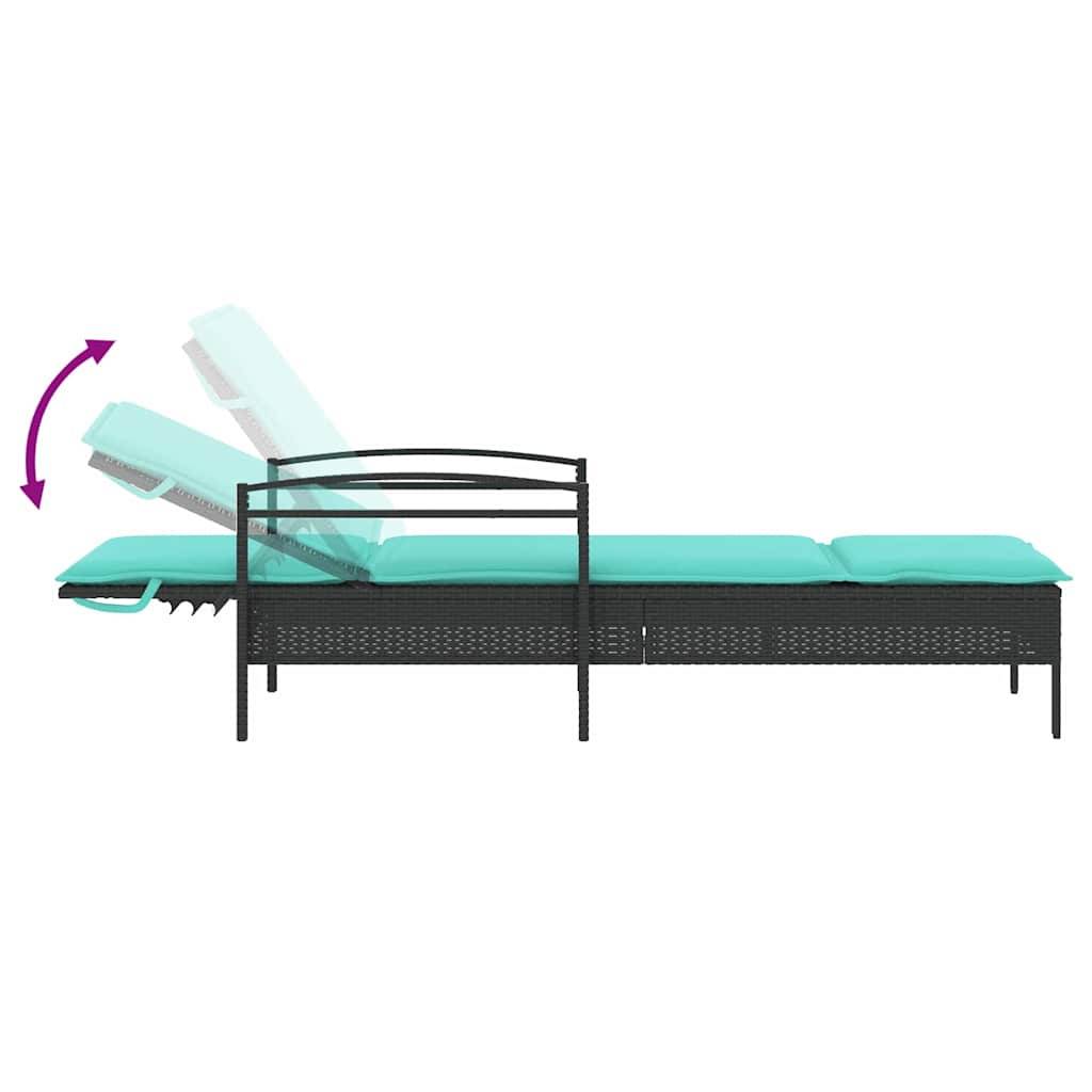 PANGIVO - Transat polyrotin noir avec coussin 63 x 200 x 81 cm - PANGIVO - Image 8