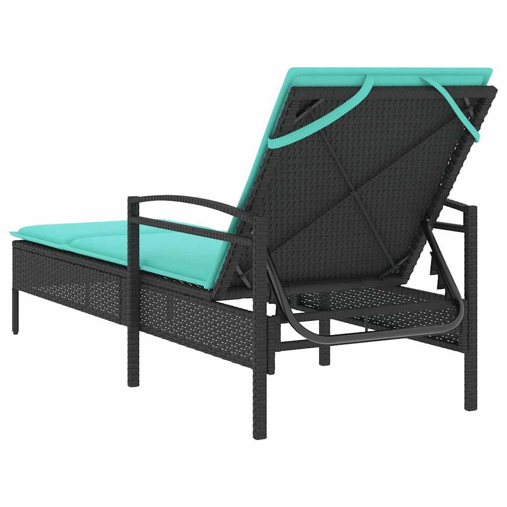 PANGIVO - Transat polyrotin noir avec coussin 63 x 200 x 81 cm - PANGIVO - Image 6