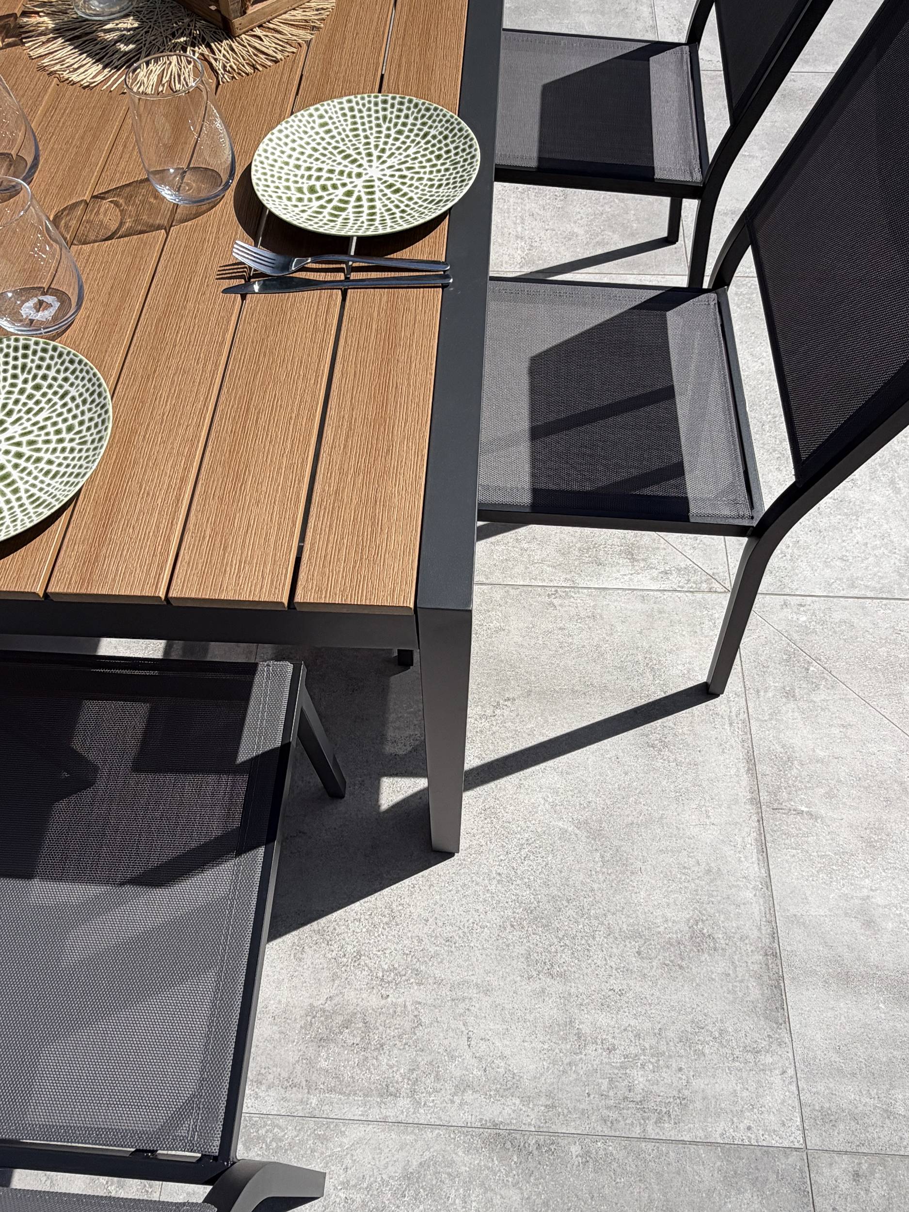 Dcb Garden - Ensemble repas de jardin 6 places en alu - Gris anthracite - TONGA - Image 5