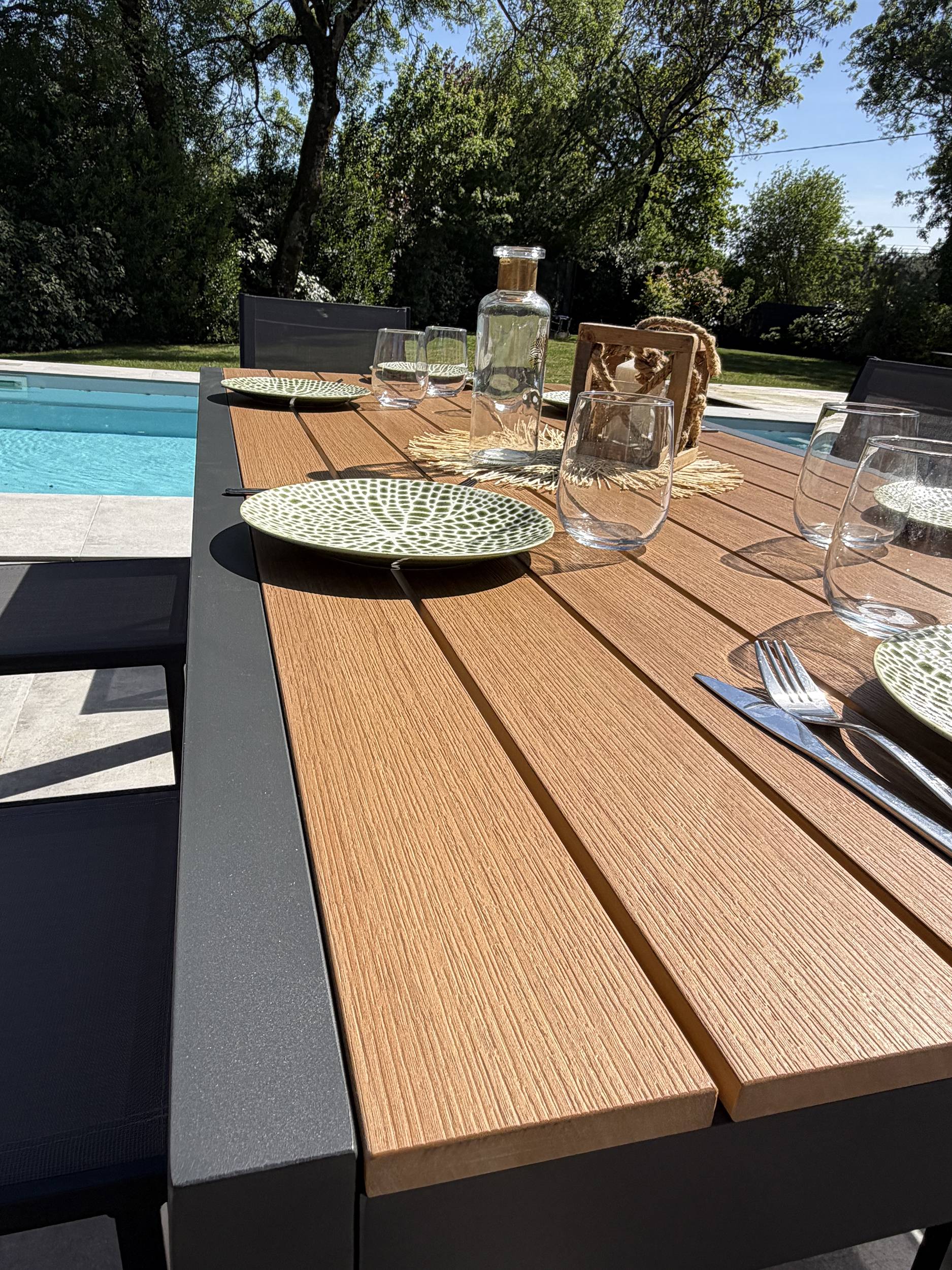 Dcb Garden - Ensemble repas de jardin 6 places en alu - Gris anthracite - TONGA - Image 6