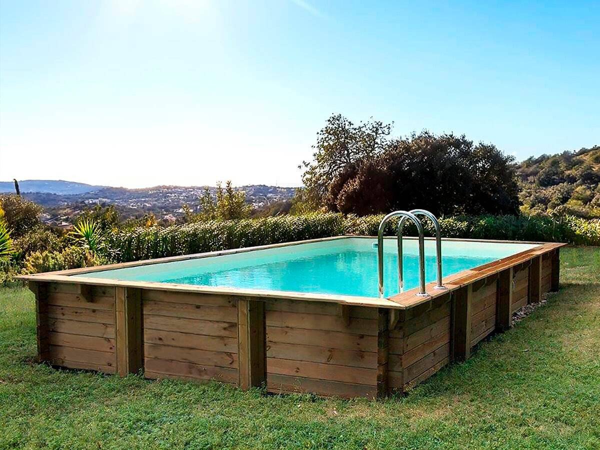 Piscine Bois En Kit Rectangle " Tampa 145 " - 7.20 X 4.20 X 1.44 +  Pompe à Chaleur 6 Kw/h Inverter "powerline By Hayward" - Noir -habitat Et Jardin - Image 3