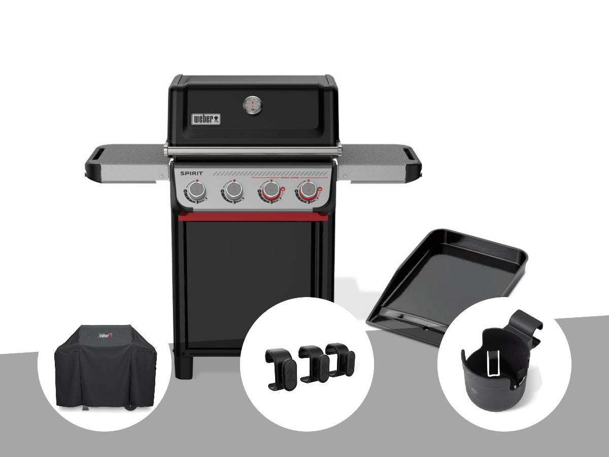 Weber - Barbecue à gaz Spirit E-425 mix plancha émaillée + Housse + Crochets pour accessoires + Support pour boisson - Weber - Image 1