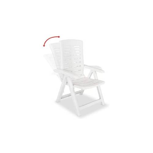 Importdistrib - Transat Fauteuil Pliant. Couleur: Blanc 60x61x109cm IMPORTDISTRIB - Image 2