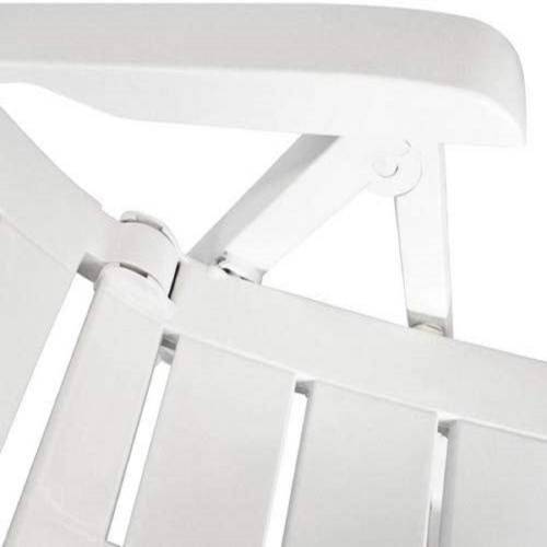 Importdistrib - Transat Fauteuil Pliant. Couleur: Blanc 60x61x109cm IMPORTDISTRIB - Image 3