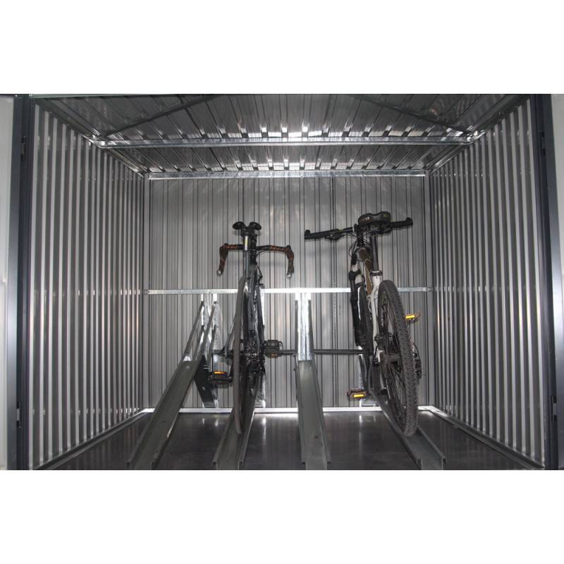 Abri Jardin Métal 4 Vélos - 4,02m² - 203 X 198 X 157/142 Cm - Gris -habitat Et Jardin - Image 4