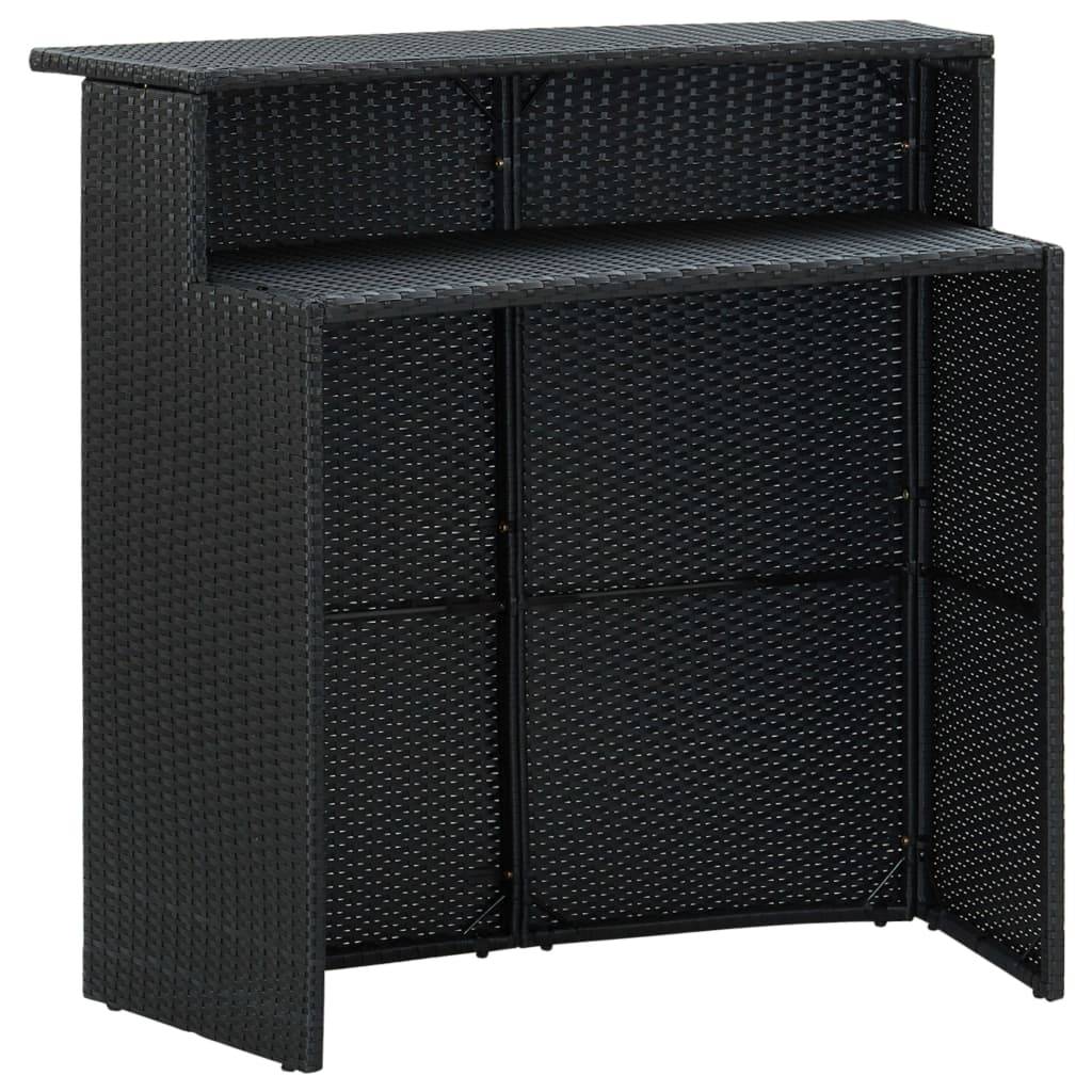 Helloshop26 - Ensemble de bar de jardin 3 pièces 120 x 55 x 110 cm noir - Image 4