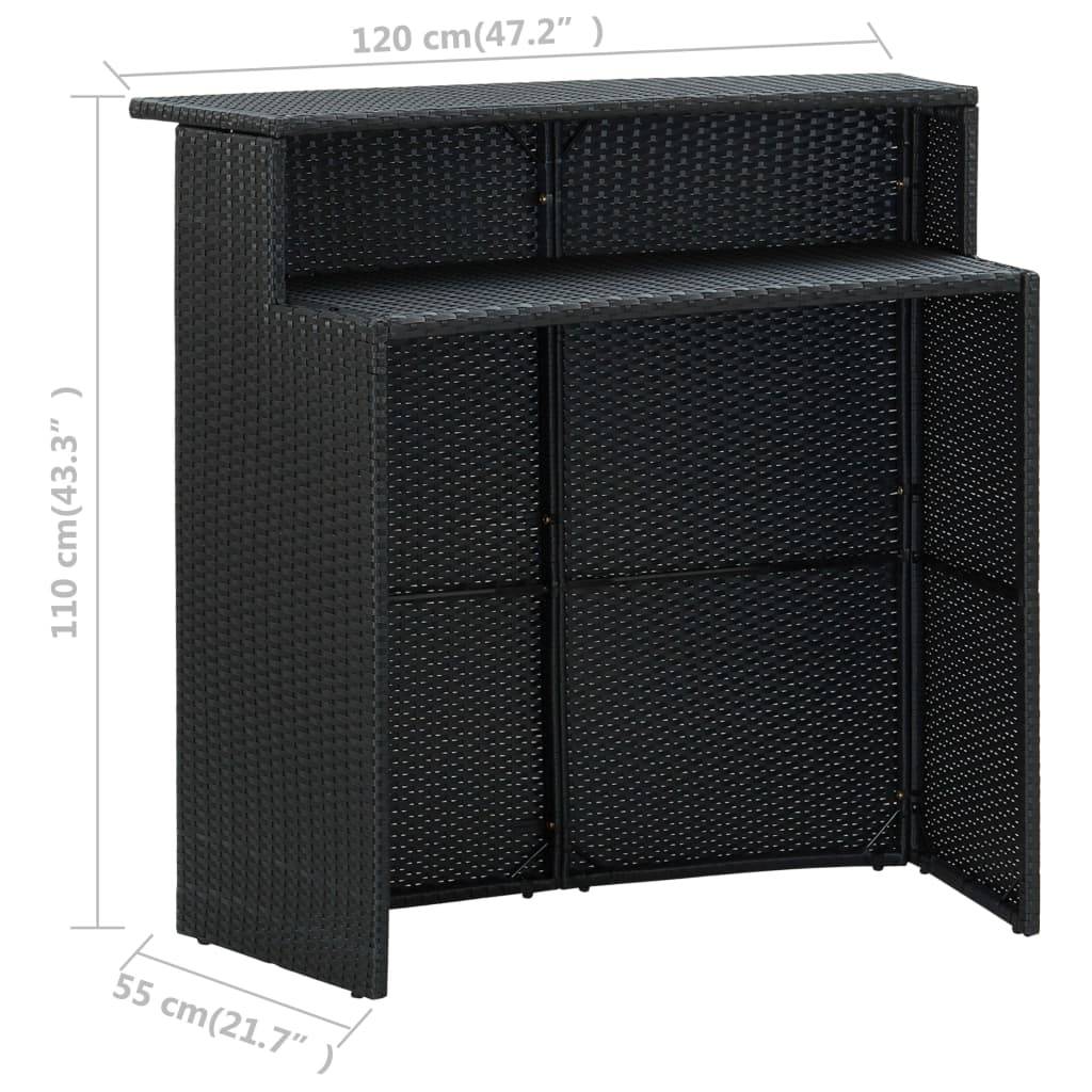 Helloshop26 - Ensemble de bar de jardin 3 pièces 120 x 55 x 110 cm noir - Image 6