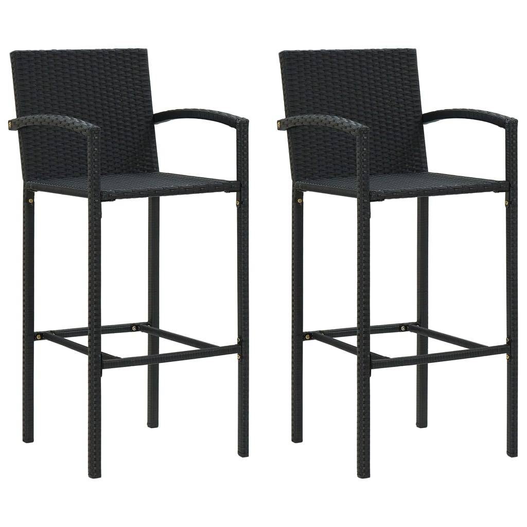 Helloshop26 - Ensemble de bar de jardin 3 pièces 120 x 55 x 110 cm noir - Image 2