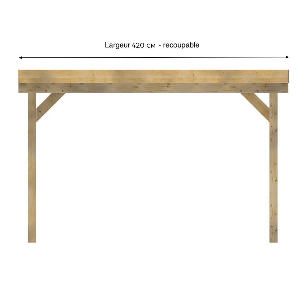Structure Terrasse Bois Pilotis Adossee en Kit - 2,1x4,20m - Solives + Poteaux - Epicéa - Image 2